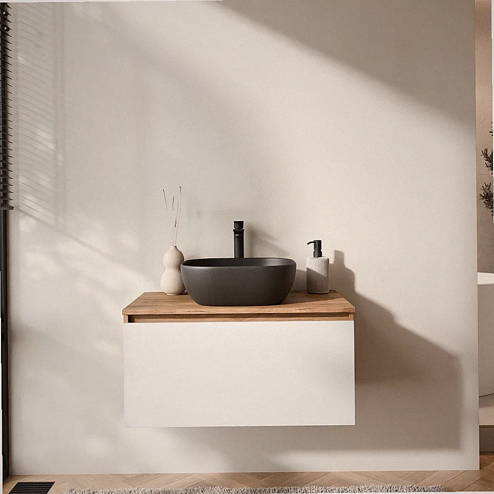 Planetmöbel ARISA Waschtisch 80 cm mit Waschbecken 42 cm Waschbeckenunterschrank
