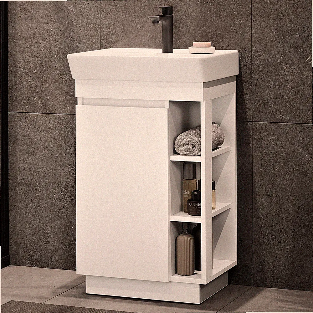 Planetmöbel Badmöbel Set NYX Matt Weiß 50 cm Badezimmermöbel Waschbecken