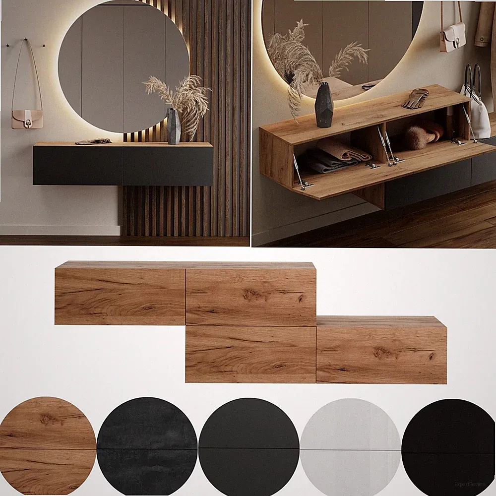 Planetmöbel Garderobenschrank Flur 2 x 140 cm, verschiedene Farben