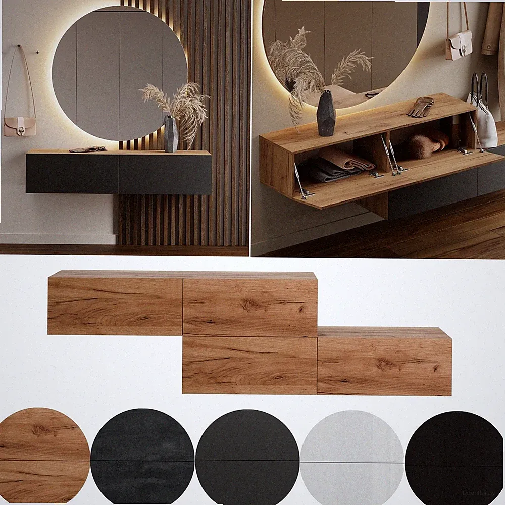 Planetmöbel Garderobenschrank Flur 2 x 140 cm verschiedene Farben, Schrank