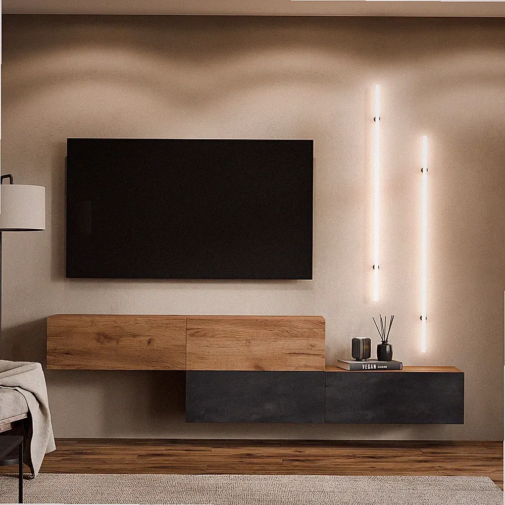 Planetmöbel TV-Board WEST – Zweiteiliges TV-Board 2×140 cm, versetzt montierbar
