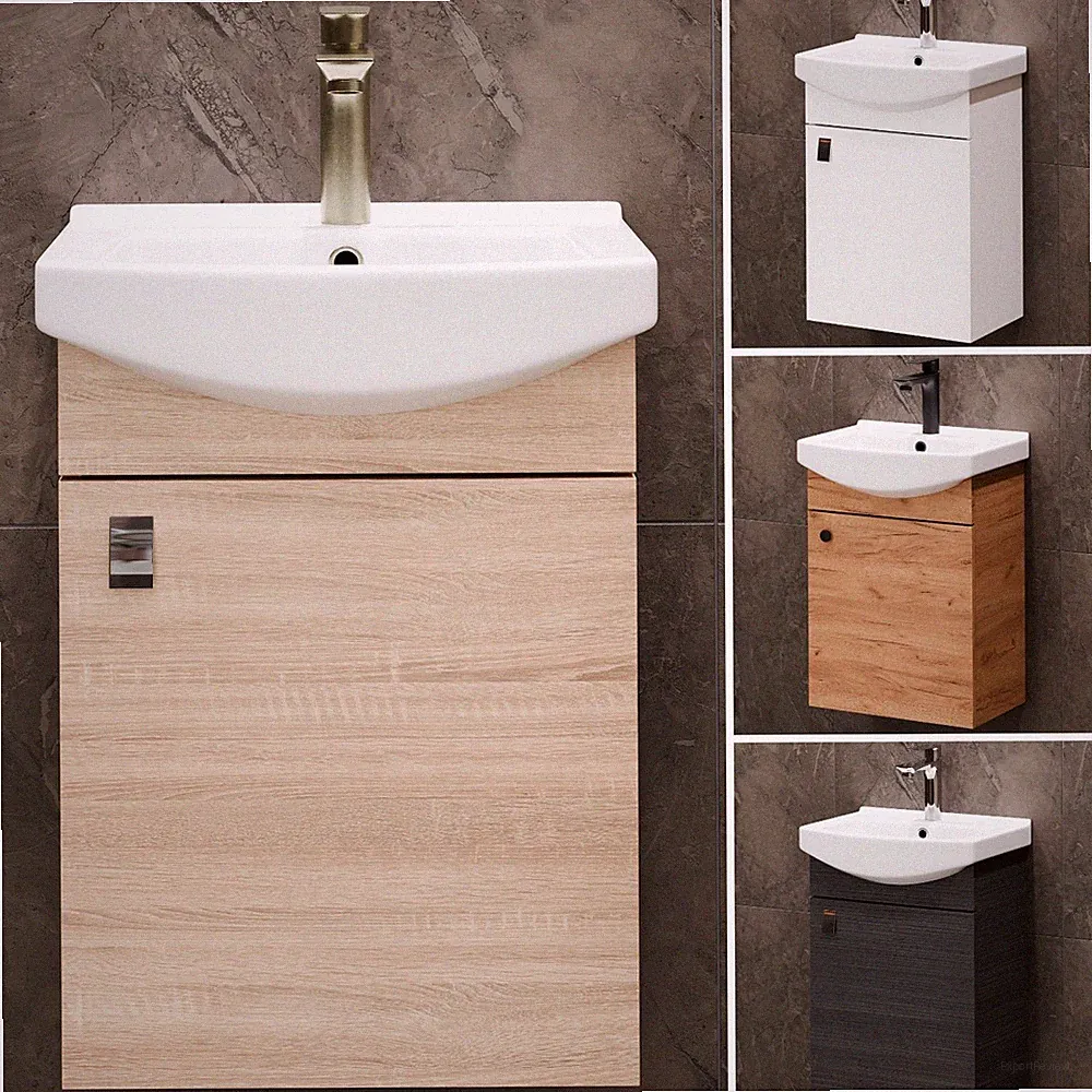 Planetmöbel Waschtisch Unterschrank 45 cm Waschbeckenunterschrank Gäste WC Bad