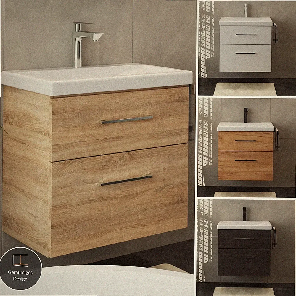 Planetmöbel Waschtisch Unterschrank 63 cm Waschbeckenunterschrank Gäste WC Bad
