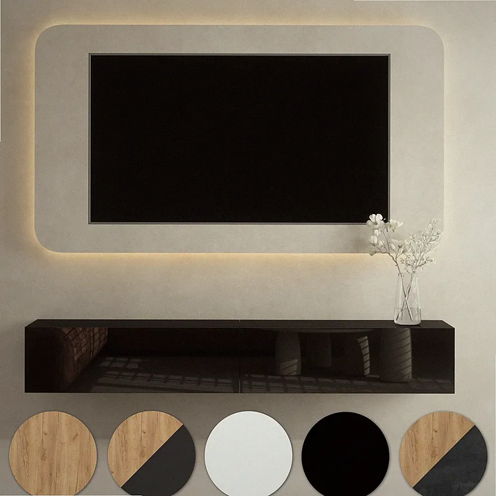 Planetmöbel WEST 2x TV-Board 100 cm – Moderne Lowboards Fernsehmöbel Wohnzimmer