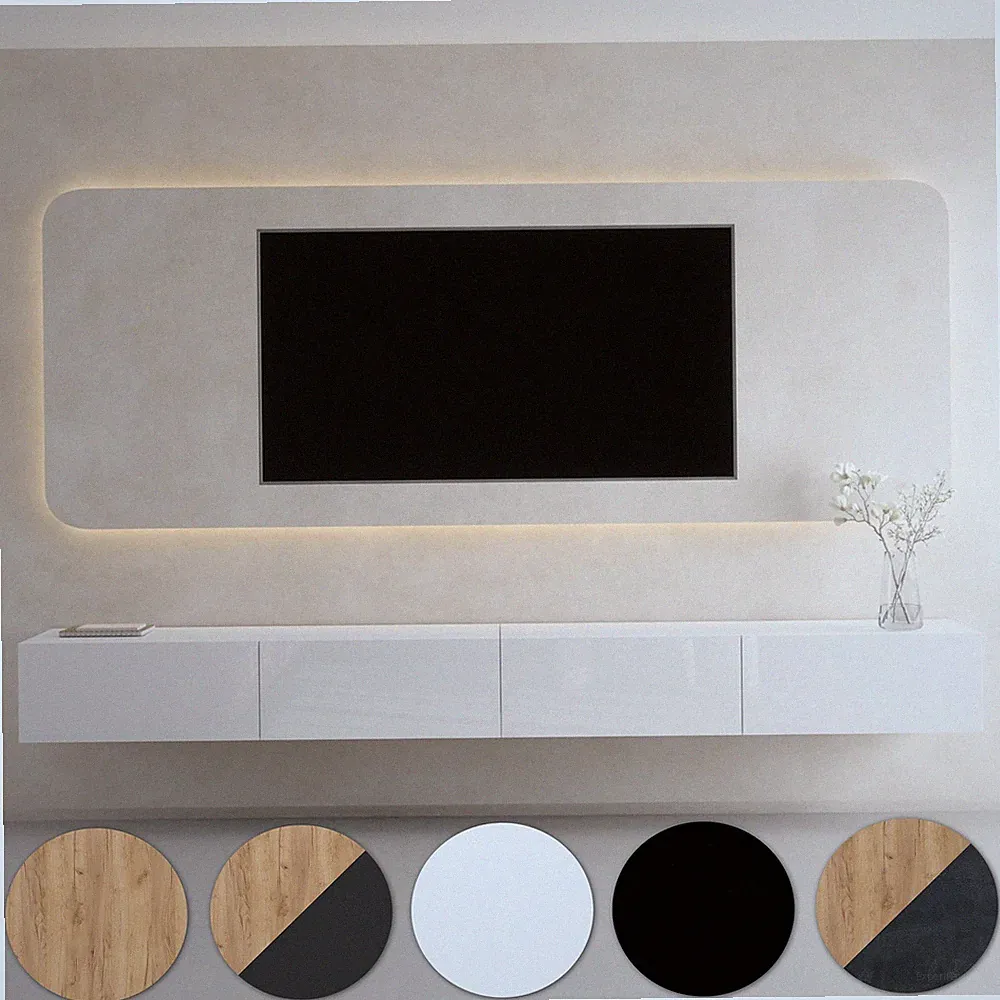 Planetmöbel WEST 2x TV-Board 140 cm – Moderner Fernsehmöbel Wohnzimmer