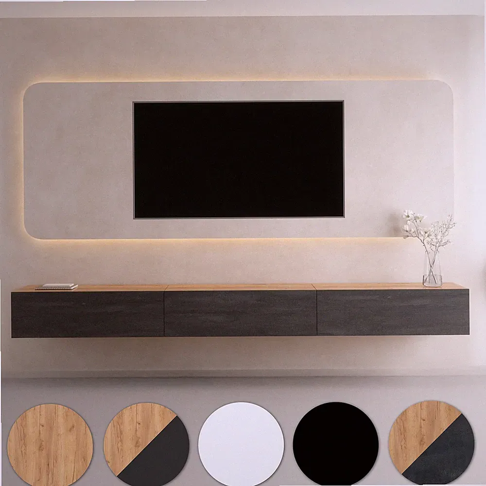 Planetmöbel WEST 3x TV-Board 100 cm – Moderne Lowboards Fernsehmöbel Wohnzimmer