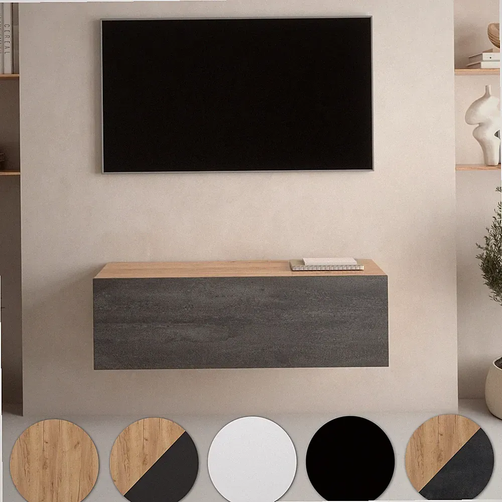 Planetmöbel WEST TV-Board 100 cm – Modernes Lowboard Fernsehmöbel für Wohnzimmer