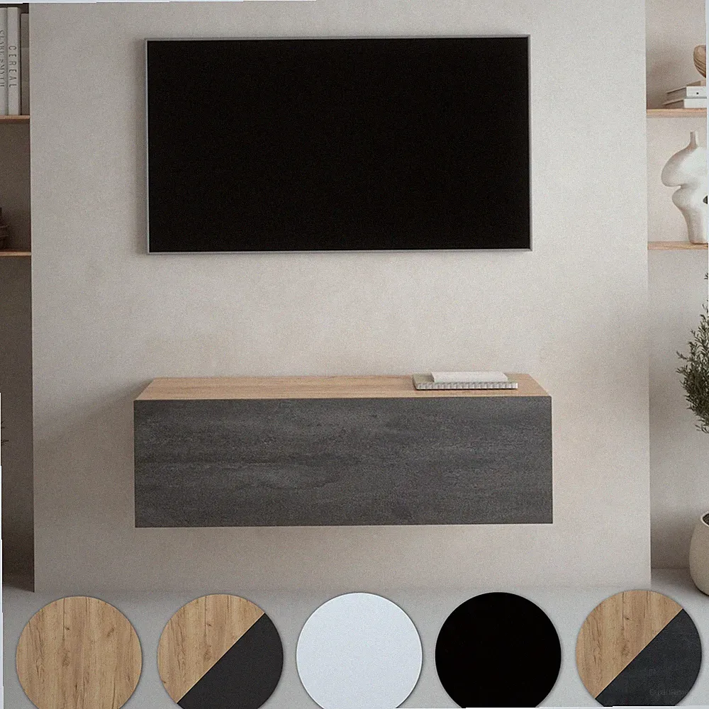 Planetmöbel WEST TV-Board 100 cm – Modernes Lowboard Fernsehmöbel für Wohnzimmer