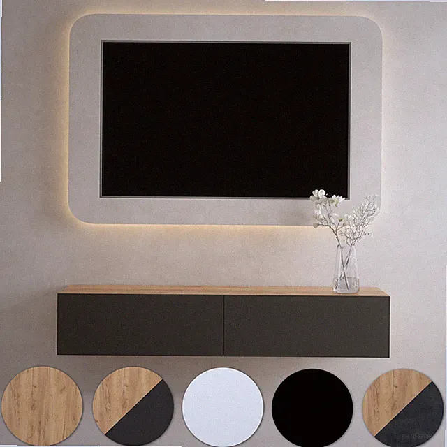 Planetmöbel WEST TV-Board 160 cm – Modernes Lowboard Fernsehmöbel für Wohnzimmer