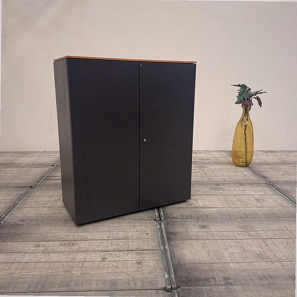 Planmöbel Highboard 120cm 3OH Anthrazit Holz Büro Schrank