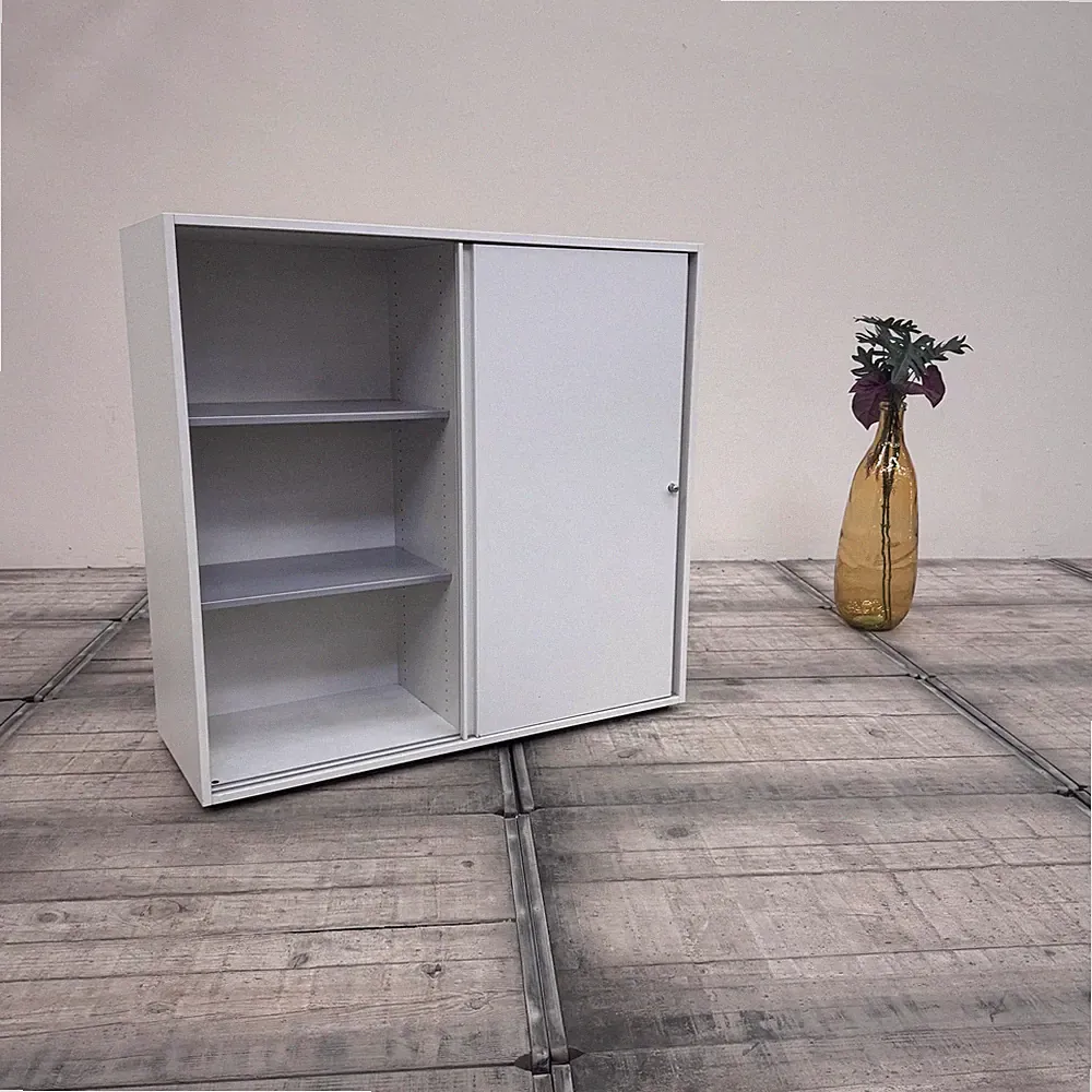 Planmöbel Highboard 120cm 3OH Lichtgrau Büro Schrank