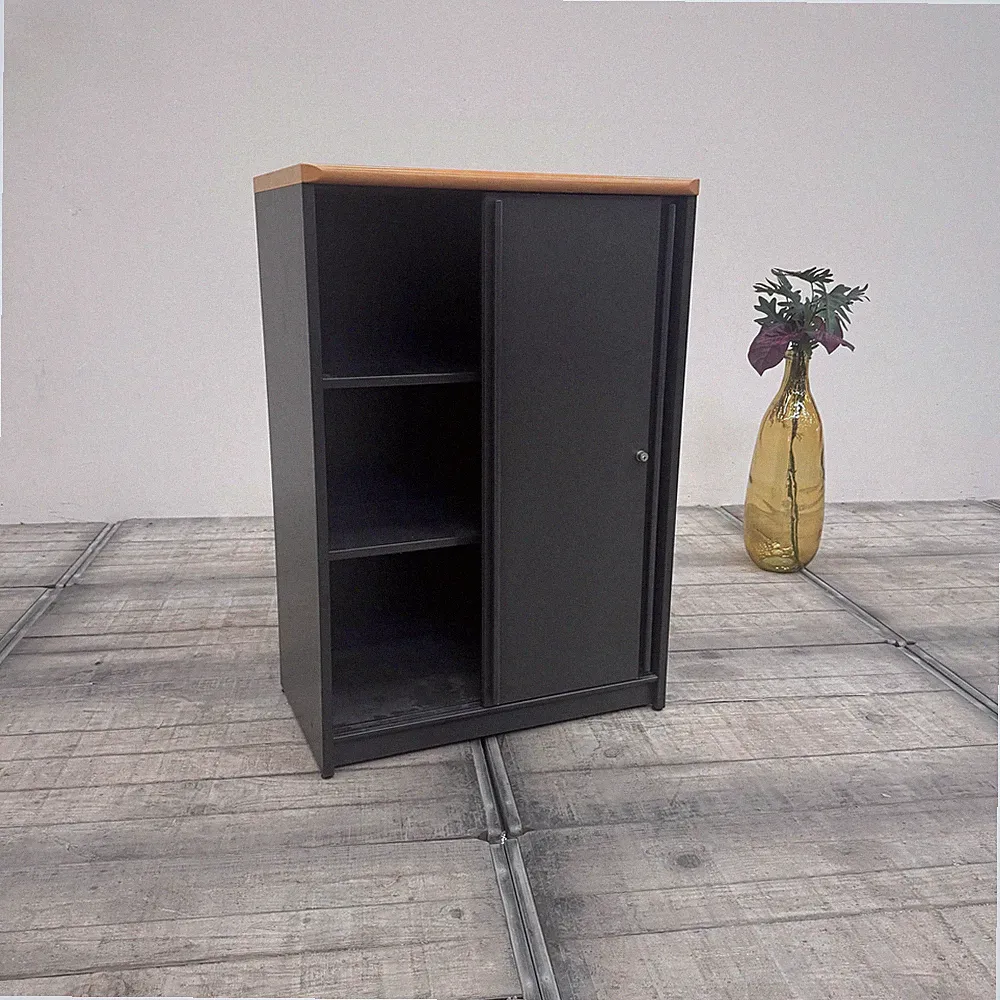 Planmöbel Highboard 80cm 3OH Anthrazit Holz Aktenschrank