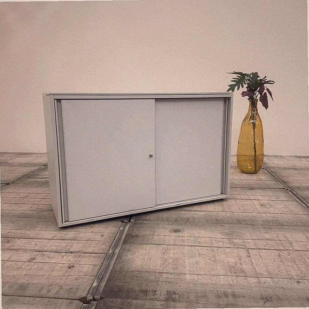 Planmöbel Sideboard 120cm 2OH Grau Büro Schrank