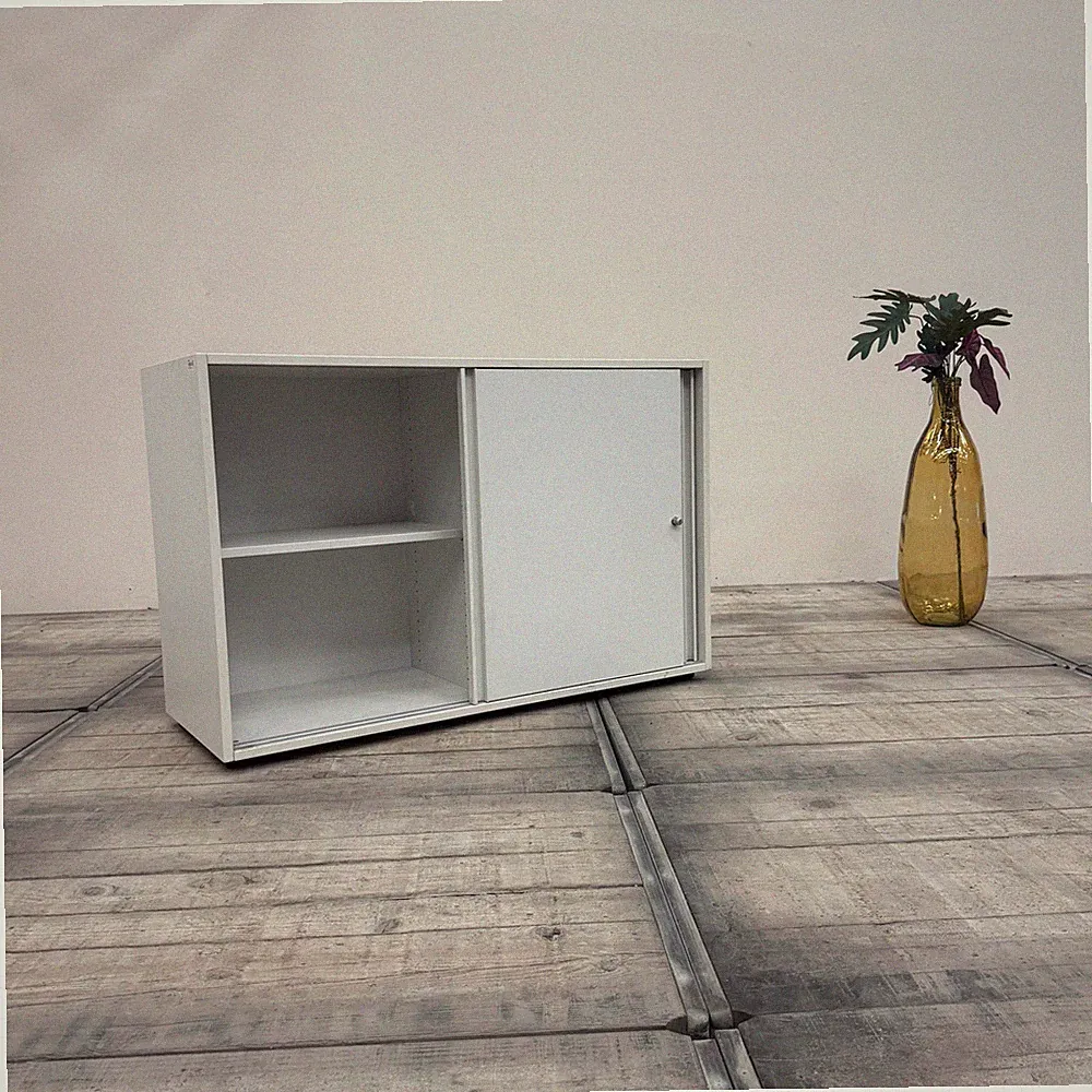 Planmöbel Sideboard 120cm 2OH Lichtgrau Büro Schrank