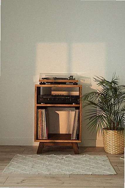 Plattenspieler-Schrank Vinyl Eiche massiv HiFi Vienna Classical