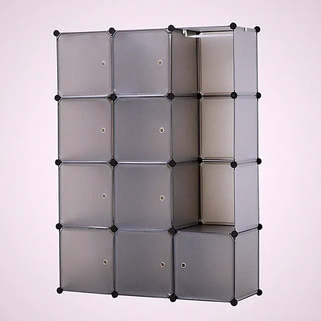 Platzsparende Kleiderschrank, Steckregal mit stapelbaren Fächern mit Türen, O...