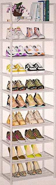 Platzsparendes Schuhschrank-Regal aus Metall für Schuh- und Taschenaufbewahrung