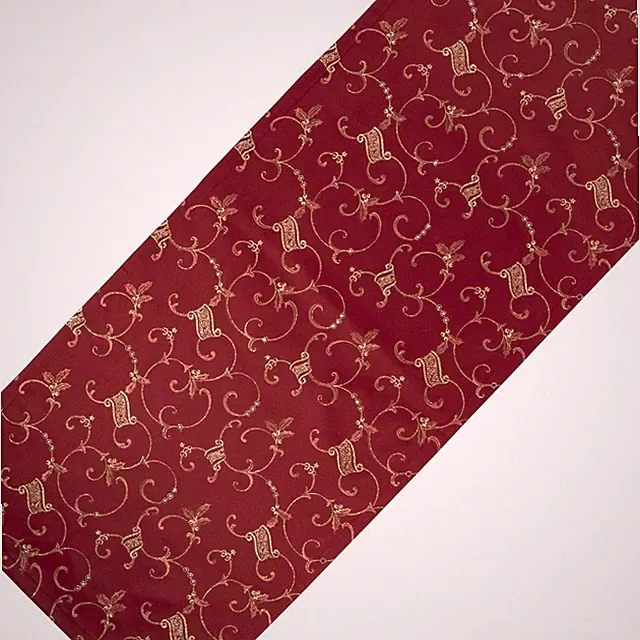 Plauener Spitze Tischläufer Weihnachten Stickerei Gold Tischdecke Ilex 45 x 140