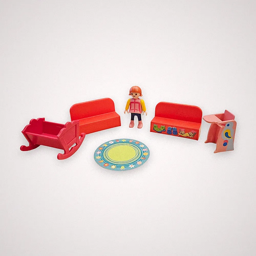 Playmobil Kinderzimmer Mit Babywiege Möbel Kind Teppich Set Konvolut