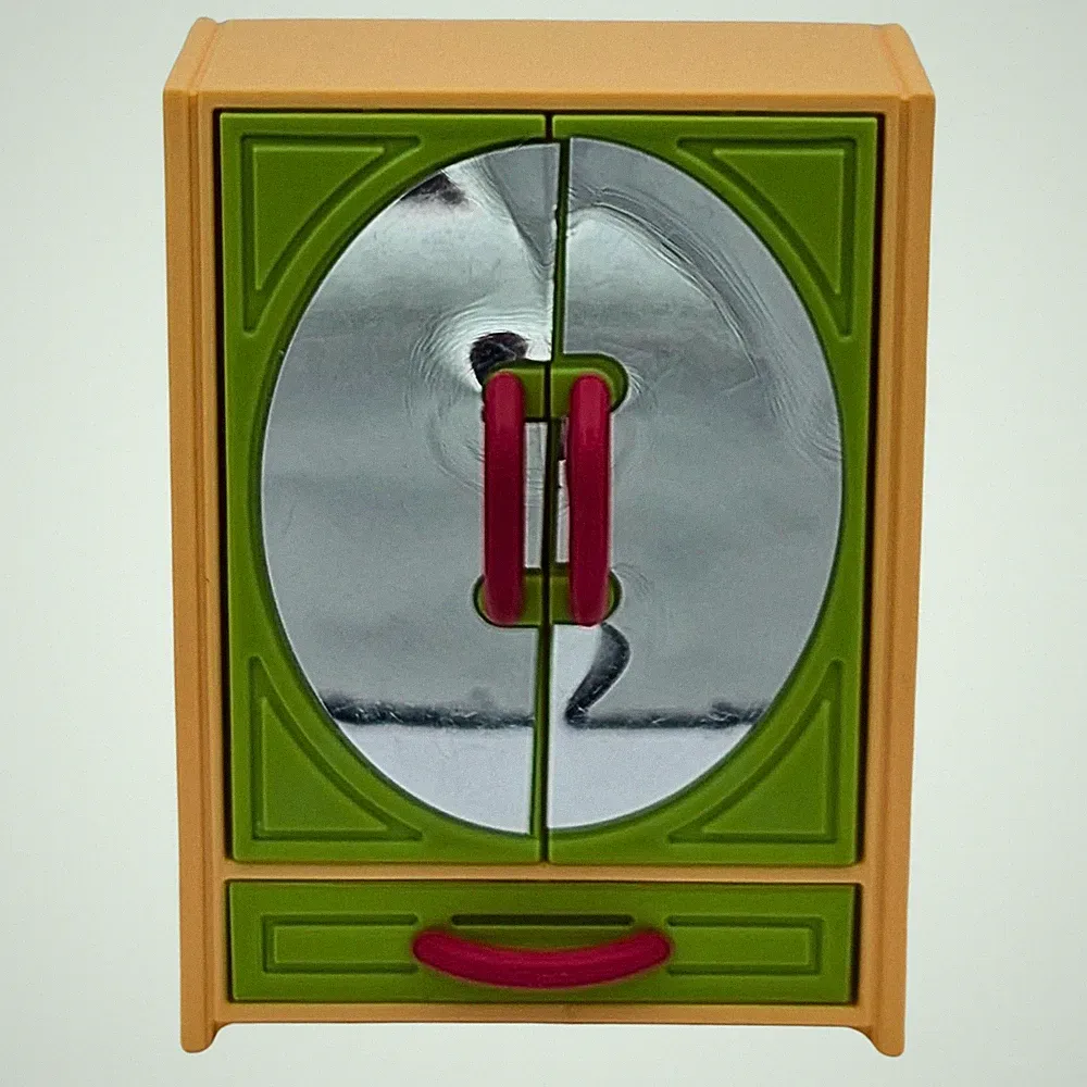 Playmobil Kleiderschrank grün/gelb Spiegel Möbel Haus Einzelzimmer