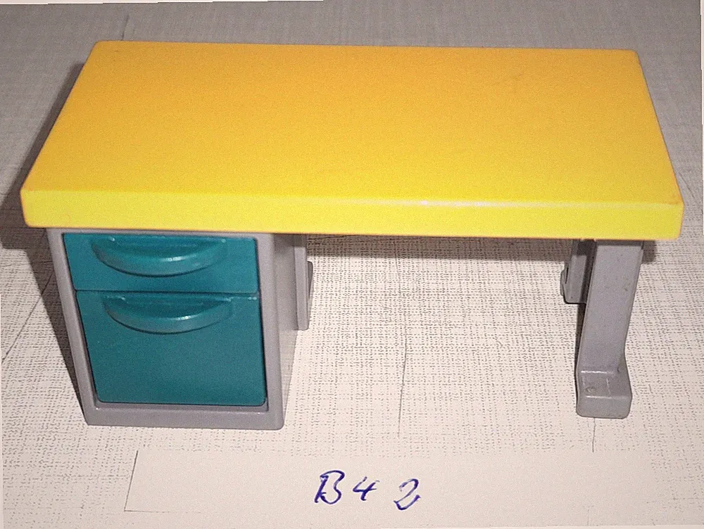 Playmobil Schreibtisch gelb/grau Arbeitszimmer Möbel Büro (B42)