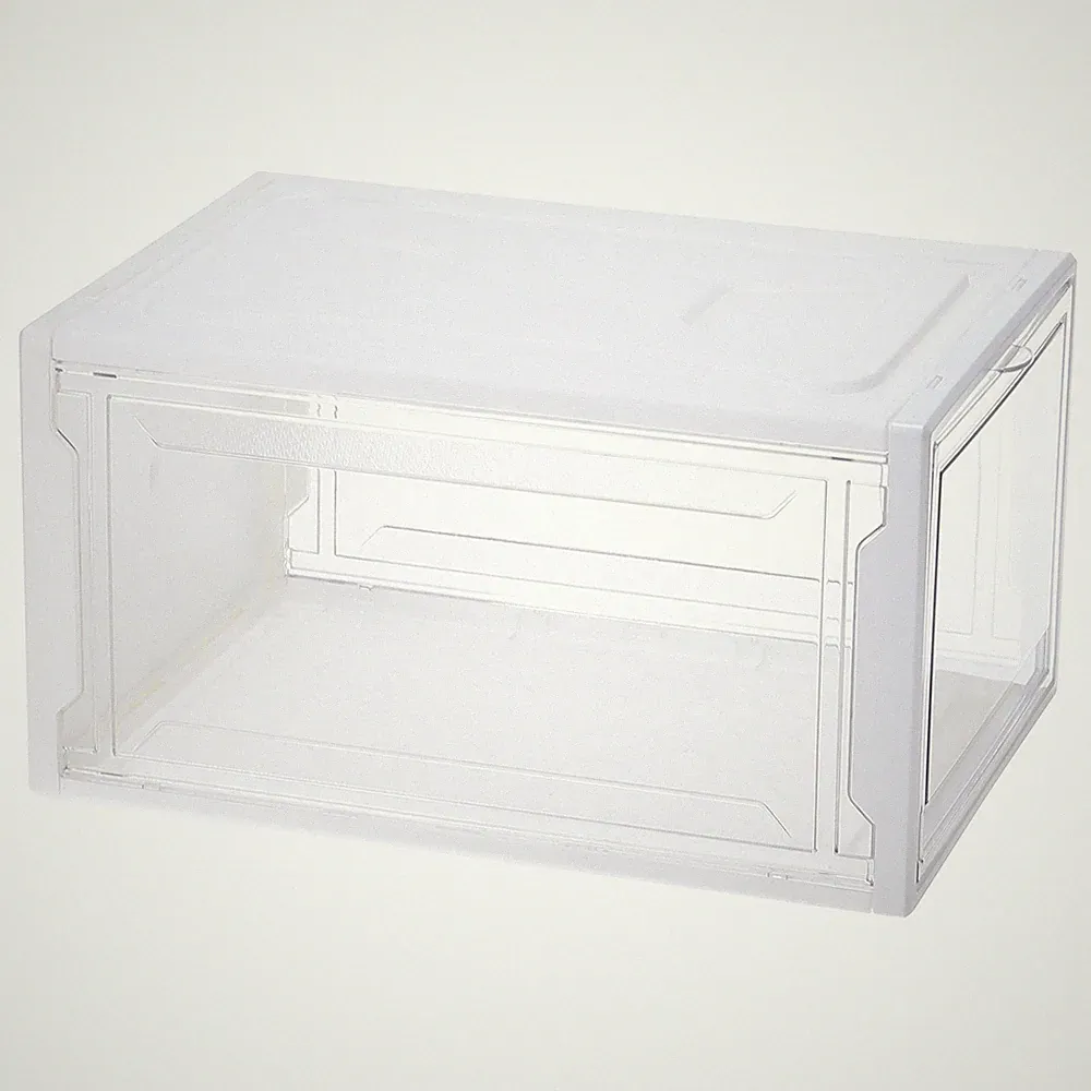 PMMA Schuhvitrine 14,17x10,63x7,87" PP Transparent Weiß Große Fronttür Vitrine
