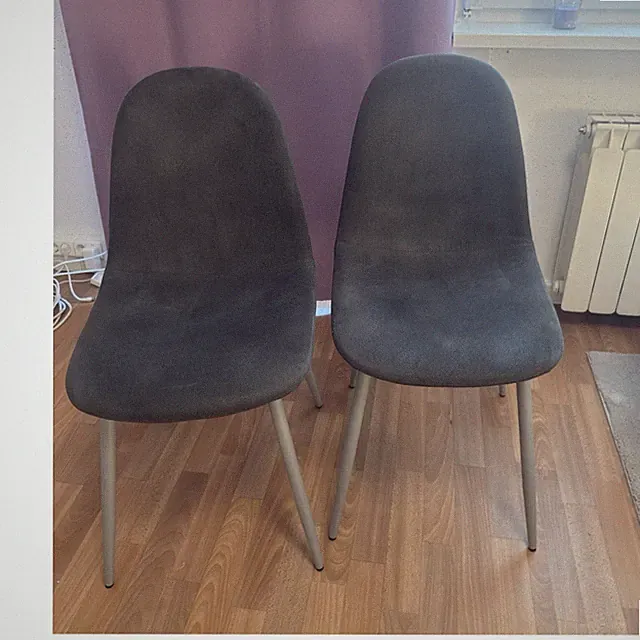 poco 2er Set Esszimmerstühle Grau mit Metallgestell 60x50x80 cm