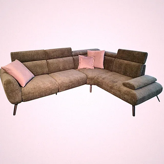 Poco Ecksofa LS25 Basila Stoff Marubia Olive 07 Grün mit 3 Kissen