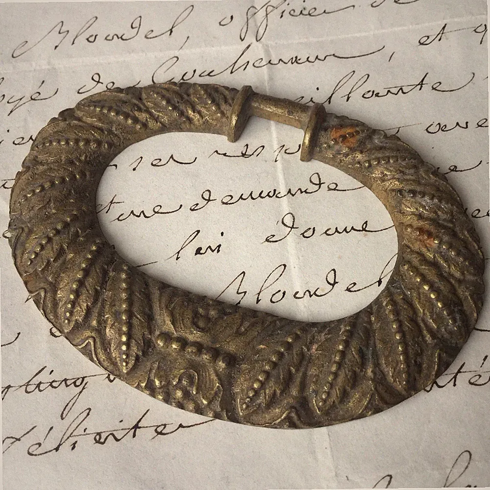 POIGNEE Ancienne en BRONZE DORE FRANZÖSISCH ANTIK Möbelgriff