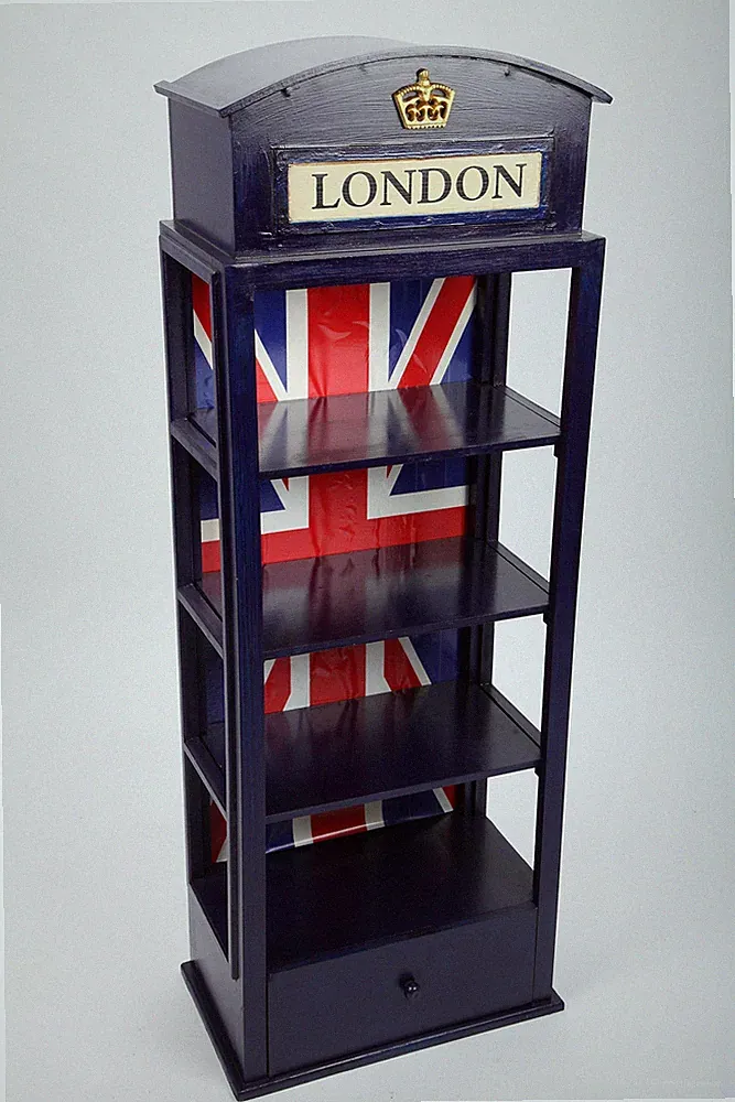 point-home Design-Regal "London", Lifestyle-Möbel im Retrolook, Schublade
