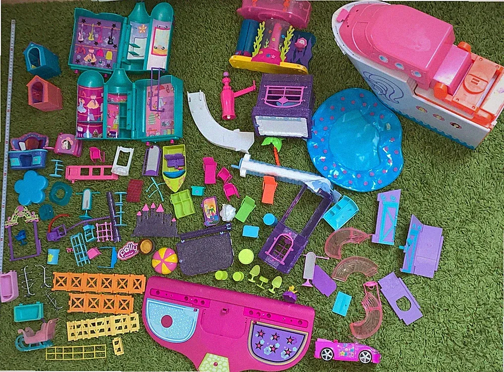 Polly Pocket Schiff Auto Möbel Schrank Hundehütte Zaun Schlitten Liegen Boot Stu