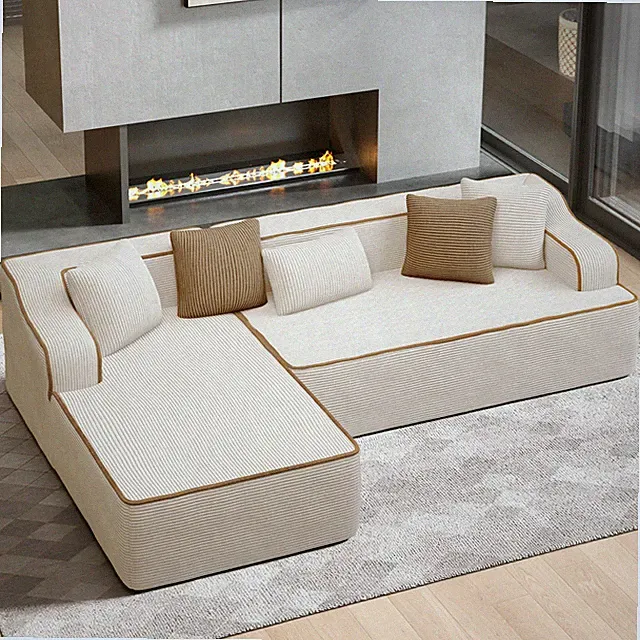 Polster Ecksofa Eck Couch Polsterecke Cordsofa Modulares Sofa L-Form 4 Sitzer