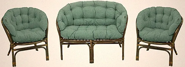 Polster Kissen für Rattan Bahama Set Rattansessel Bankauflage