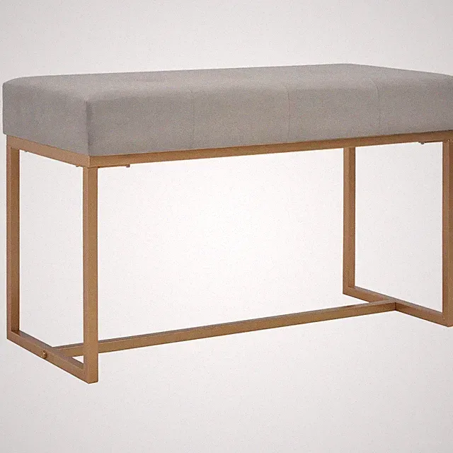 Polsterbank 80 cm Breit Samt Grau Sitzbank Wohnzimmer
