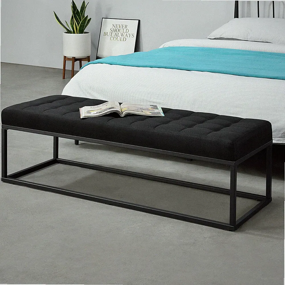 Polsterbank Salta Metall 120 x 40 x 38 cm Schwarz [pro.tec]