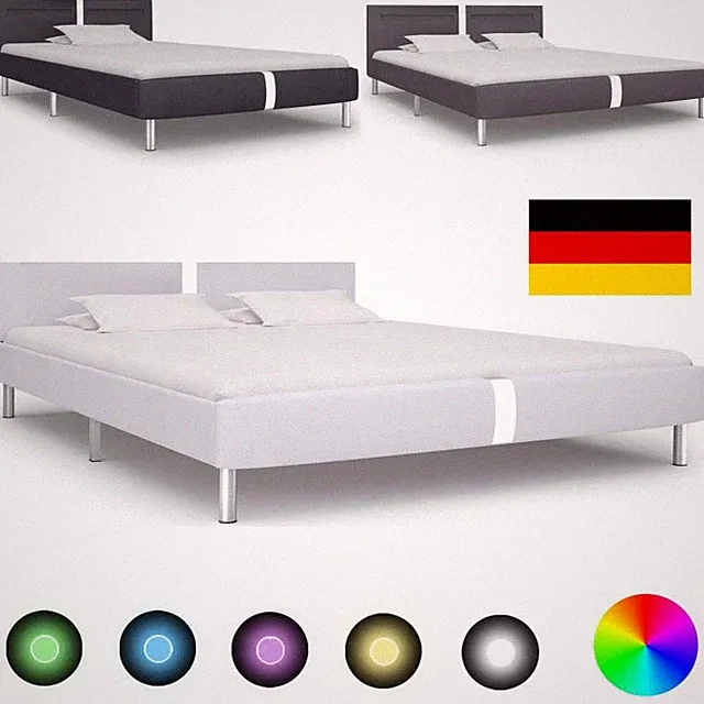 Polsterbett Einzelbett Jugendbett Bettgestell mit LED 90/120/140/160/180 x 200cm