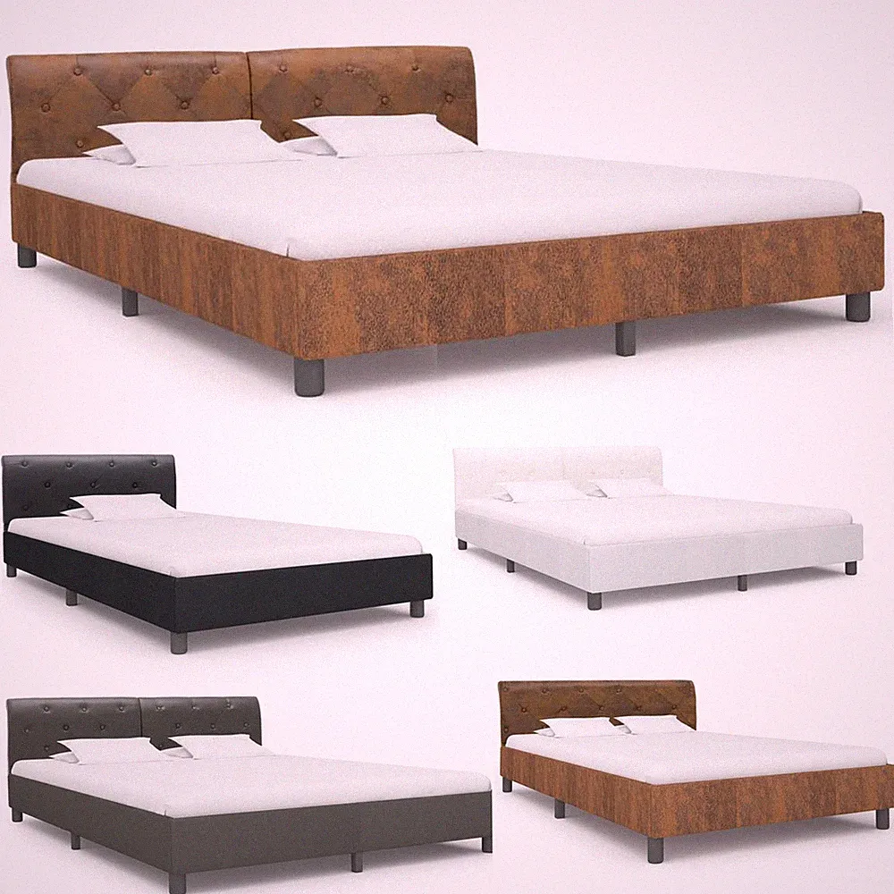 Polsterbett Kunstleder Bettgestell Bett Wildleder-Optik Doppelbett Einzelbett DE