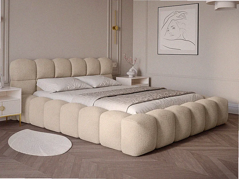 Polsterbett Mira mit Bettkasten 140x200 160x200 180x200 cm Stauraumbett Boucle