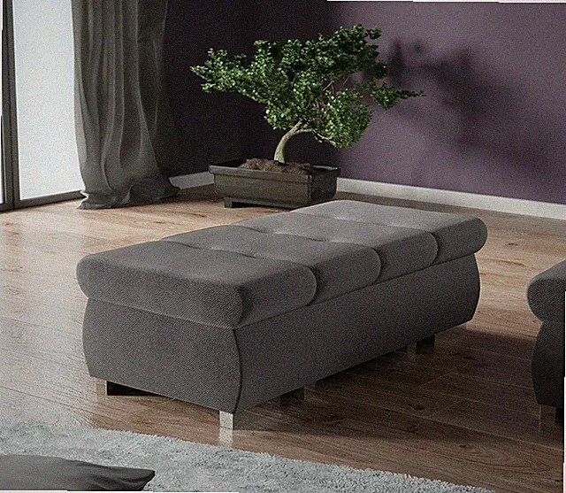 Polsterhocker Charlotte Groß Hocker Sitzhocker Sitzmöbel Sitzbank 120x60x39cm