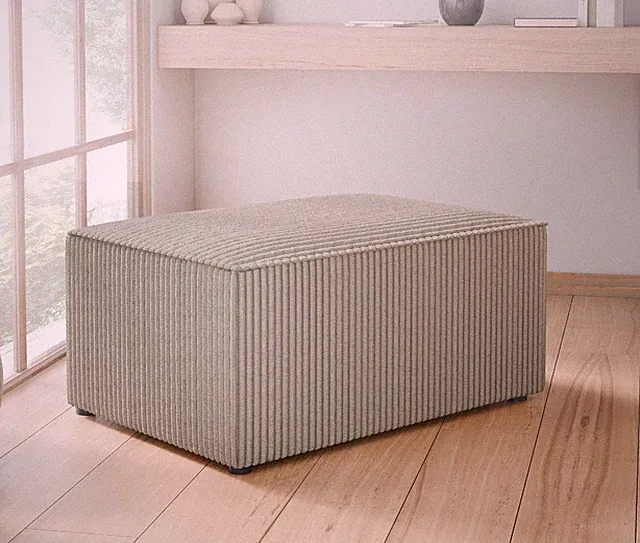 Polsterhocker Karl Cord Fußbank Pouf Sitzbank Polstergarnitur Wohnzimmer