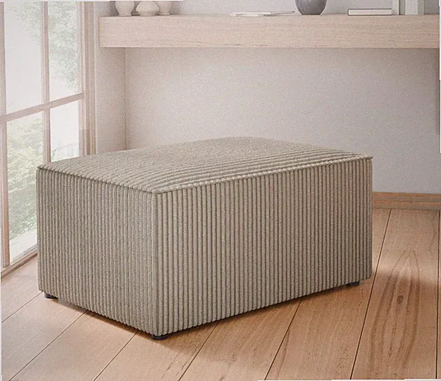Polsterhocker Lokoni Cord Fußbank Pouf Sitzbank Polstergarnitur Wohnzimmer