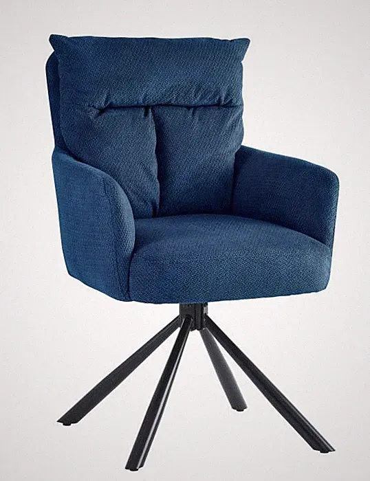 Polsterstuhl Esszimmerstuhl Stuhl Wohnzimmerstuhl drehbar 1VPE Blau Schwarz
