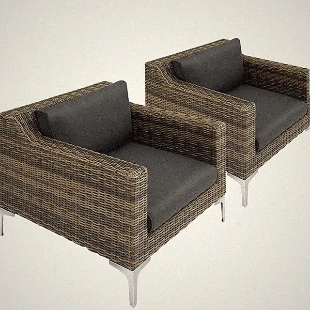 Poly Rattan Alu 2 Sessel Gartensessel Lounge Set Garten Garnitur Kissen modular