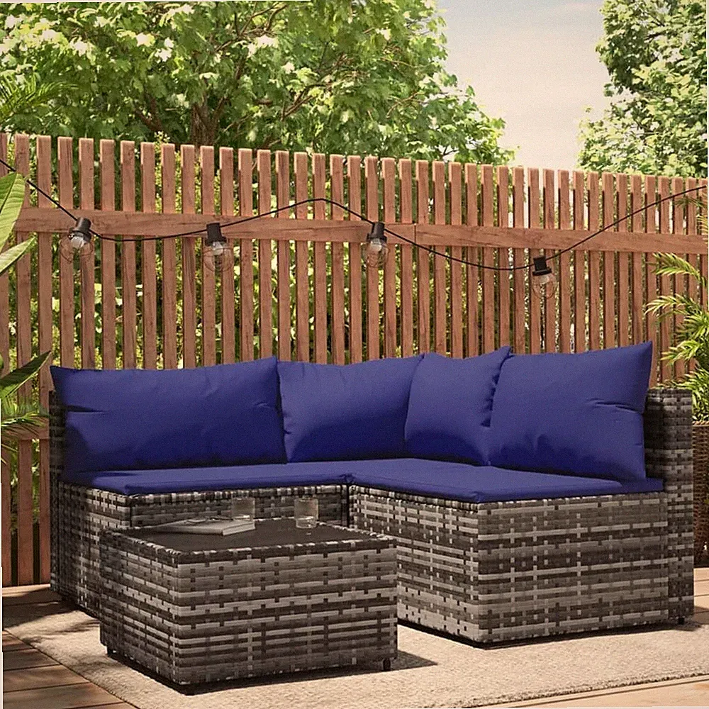 Poly Rattan Garten Lounge Set mit Kissen Gartensofa Ecksofa Gartenmöbel Outdoor