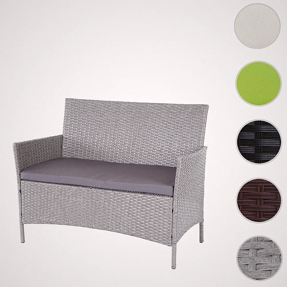 Poly-Rattan Gartenbank Halden, Sitzbank Bank
