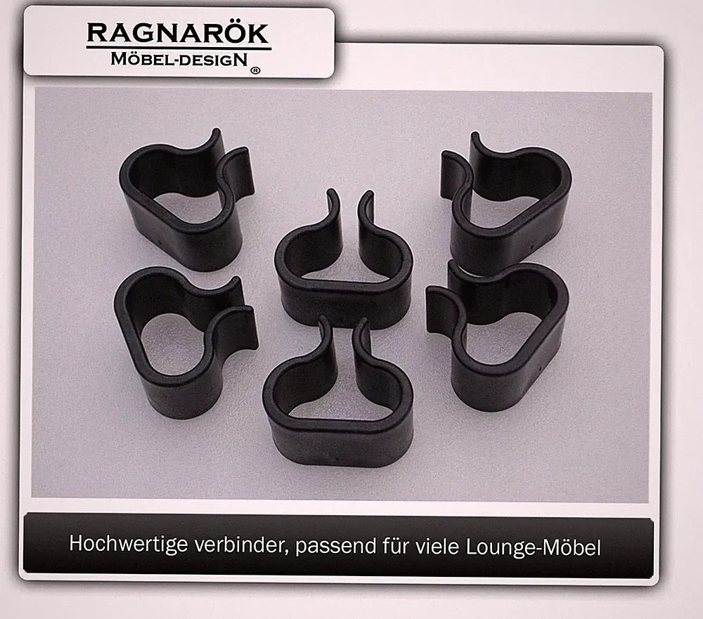POLY-RATTAN GARTENMÖBEL Lounge Verbinder Ragnarök-Möbeldesign 6 stk. verstärkt