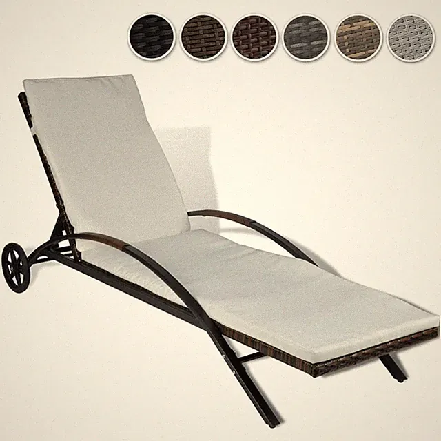 Poly Rattan Sonnenliege mit Polster & Rollen Gartenliege Rattanliege Liegestuhl