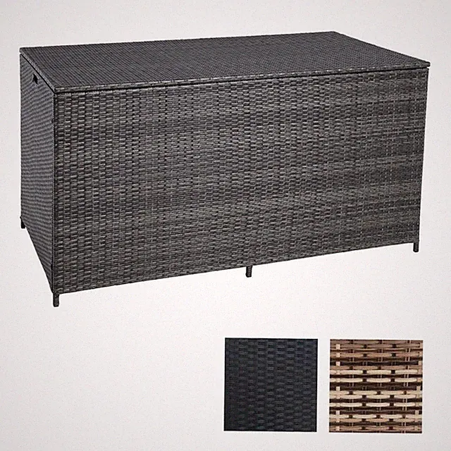 Polyrattan Auflagenbox Kissenbox 870 Liter Gartentruhe Aufbewahrungsbox XXL Box
