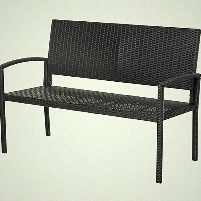 Polyrattan Gartenbank Rattan Bank 2-Sitzer Sitzbank Rattanmöbel Gartenmöbel 122