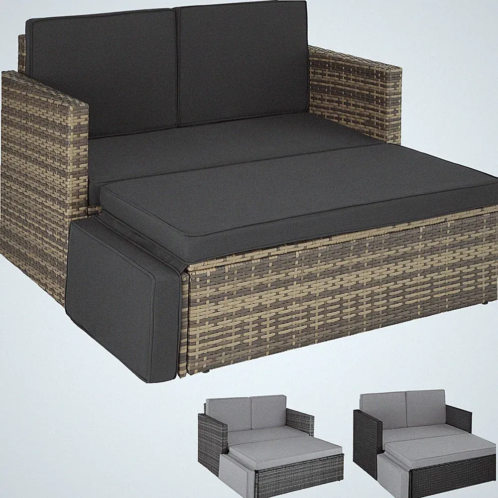 Polyrattan Gartenmöbel Lounge Set Sitzgruppe Gartenset Couch Rattan Sitzgarnitur